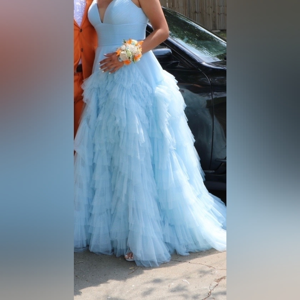 Sherri Hill baby blue prom dress. - Picture 5 of 5